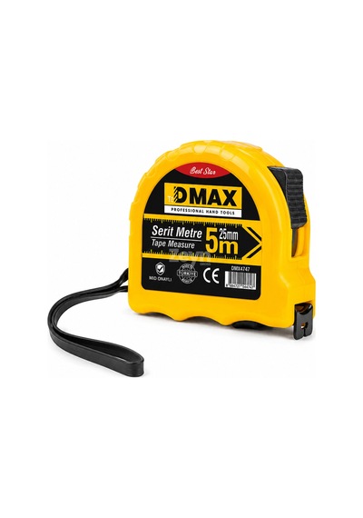 Dmax 5 Metre Şerit Metre 25 Mm Kompakt Ölçüm Metresi Ev Atölye Şantiye Kullanımı