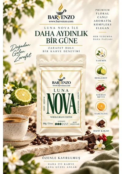Barvenzo Luna Nova 1000 G Zarif Dokunuş Nitelikli Kahve French Press