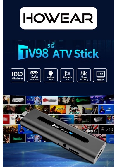 Wearfitpro Tv98 5g Android 8k Tv Stick Akıllı Tv Dönüştürücü Dual Wifi Bluetooth Destekli Tv Stick