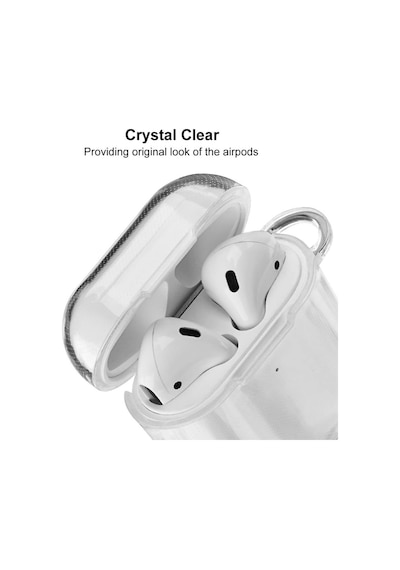 Apple Uyumlu AirPods 1. / 2. Nesil İle Kılıf Kristal Silikon Şeffaf Case Şeffaf