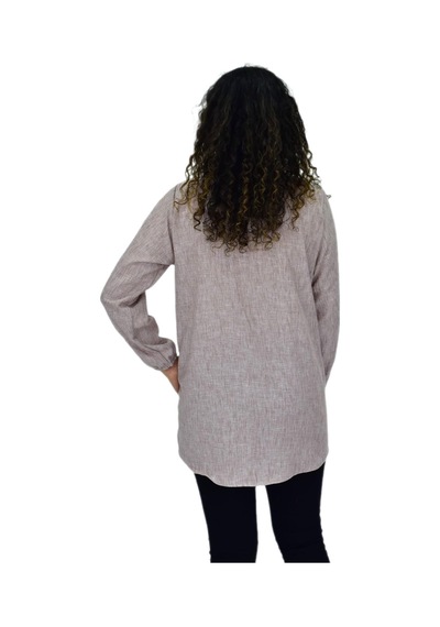 Baglan Kadın Kol Lastikli Bluz Bgl-st04645 VİZON