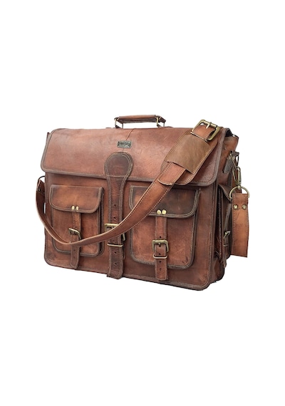 Cuero Vintage El Yapımı Deri Çapraz Askılı Çanta Dizüstü Bilgisayar Evrak Çantası Bilgisayar Çantası 18 İnç Kahverengi Cuero Vintage El Yapımı Deri Çapraz Askılı Çanta Dizüstü Bilgisayar Evrak Çantası Bilgisayar Çantası 18 İnç Kahverengi