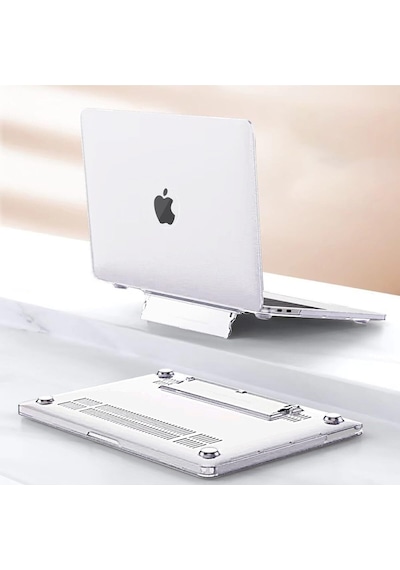 Apple Uyumlu MacBook Air 13" 2020 M1 Çip A2337/a1932/a2179 Standlı Kılıf + Klavye Kılıfı + Ekran Koruyucu