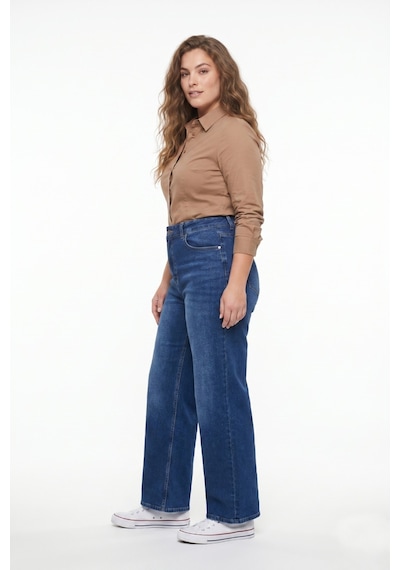 Dekploy Kadın Yüksek Bel Wide Leg Denim Bol Pantolon Bgl-st05449 K.mavi