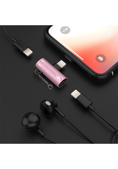 Ally Lightning to Dual Lightning Dönüştürücü Adaptör Rose Gold