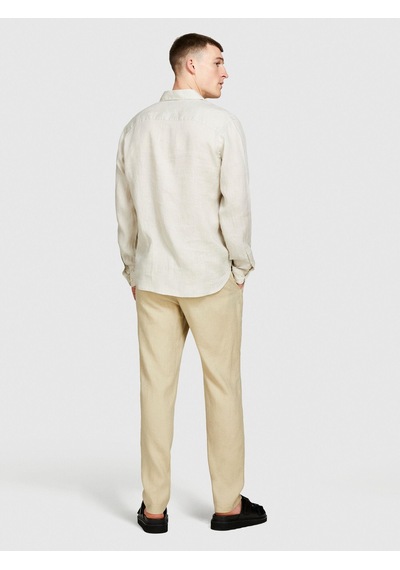 Sisley %100 Keten Regular Fit Gömlek Erkek Gri Gömlek - 324p5bkusq029 Bej