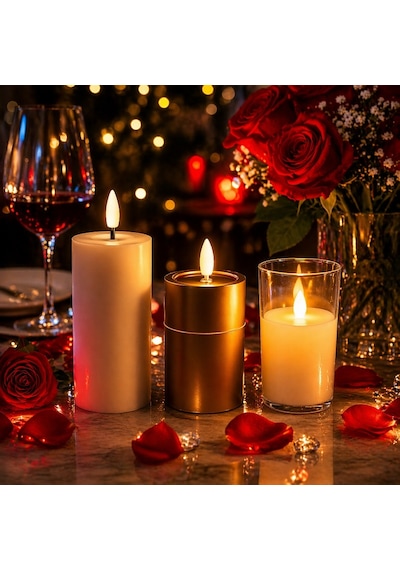 Yüksek Kalite Vip Farklı 3 Model Led Işıklı Mum Gün Işığı Mum Özel Masa Dekor Mumu Romantik Led Mum