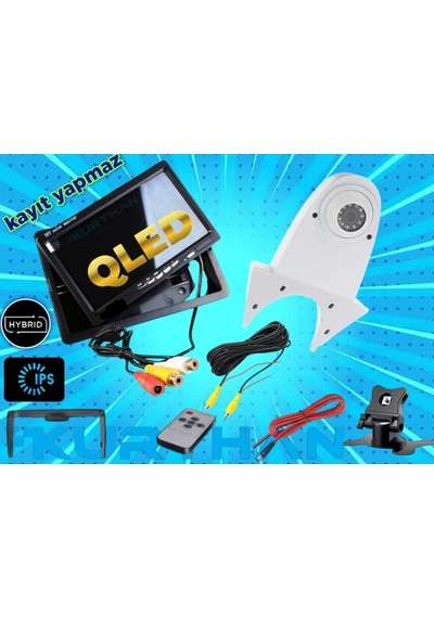 7'' Qled Ips Ekran Ve Beyaz Tepe Kamera Panelvan Uyumlu 12v
