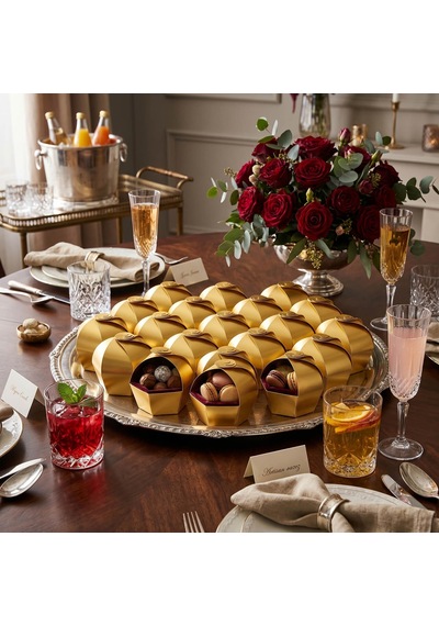 Premium Cupcake - Hediye, Şeker Ve Kurabiye Sunum İkram Kutusu Mavi - 20'li Paket