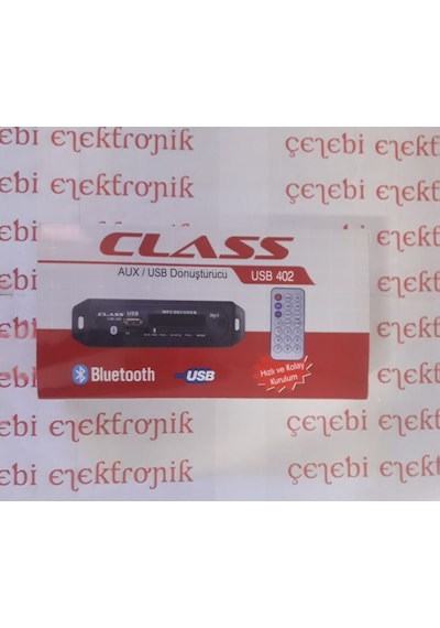 Araç Oto Teyp Mikrofonlu Bluetoothlu Mp3 Çevirici Class Usb  402