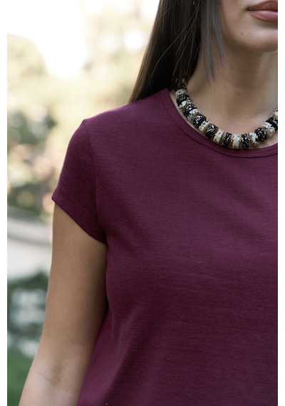 Bohemai Suva Kısa Kol Bordo T-shirt Bordo