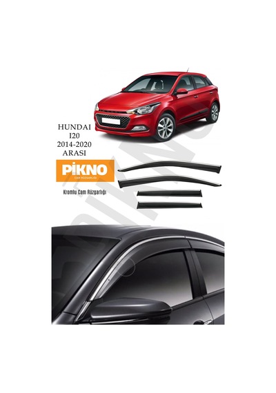Hyundai İ20 2014-2020 Arası Kromlu Cam Rüzgarlığı 4'lü Set A+ Plus