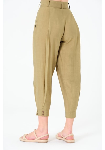 Sortie Collection Paça Düğmeli Pantolon Haki