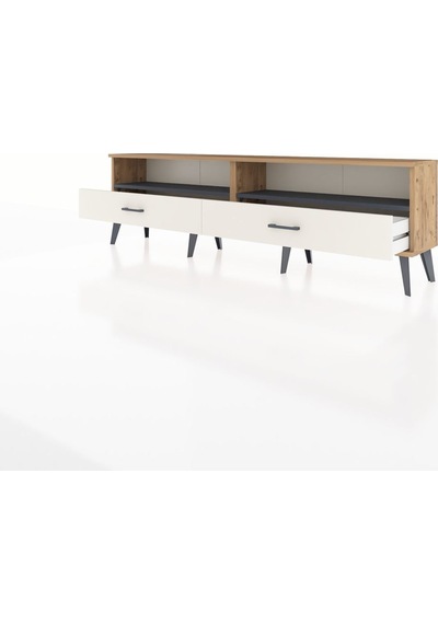 Arges Tv Ünitesi 2 Raflı 2 Çekmeceli 176x30x51 Çam-antrasit/aytaşı Antrasıt/aytası Arges Tv Ünitesi 2 Raflı 2 Çekmeceli 176x30x51 Çam-antrasit/aytaşı Antrasıt/aytası