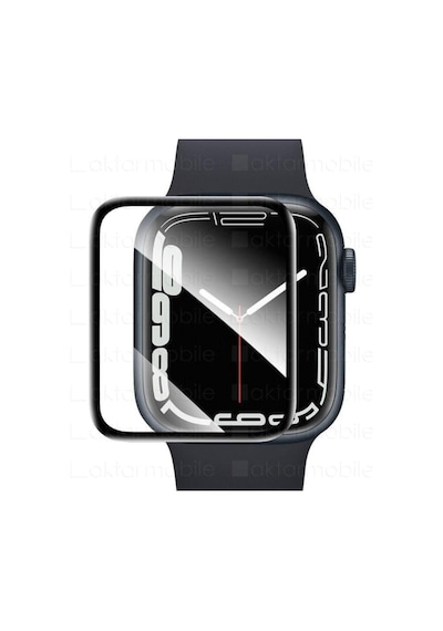 Apple Watch Uyumlu 7 45 Mm Ekran Koruyucu 3d Tam Kapatan Kavisli Ppma Nano Cam Tam