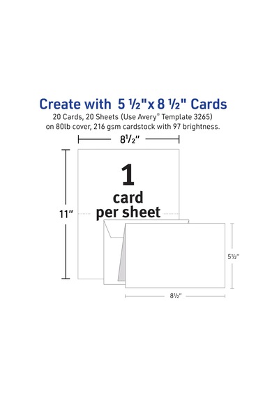 Avery Greeting Cards, Inkjet Yazıcılar, 20 Boş Kart Ve Zarf, 5,5