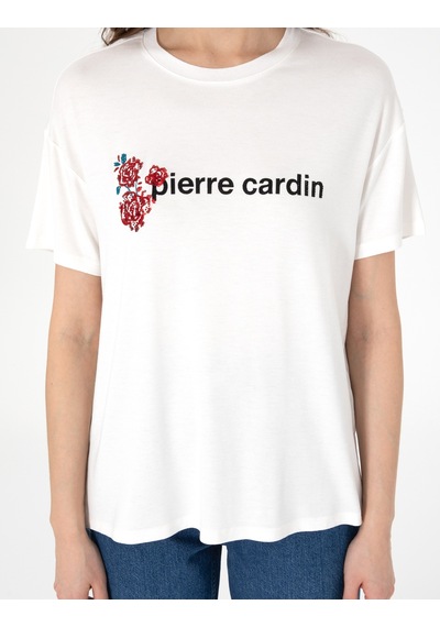 Pierre Cardin Kadın Beyaz Tişört 50301466-vr013 Beyaz