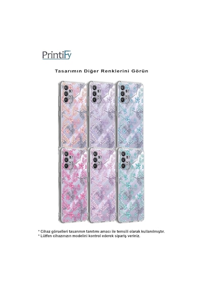 Huawei Y6 Pro 2019 Kamera Korumalı Kapak Floral Pembe Tasarımlı Şeffaf Kılıf