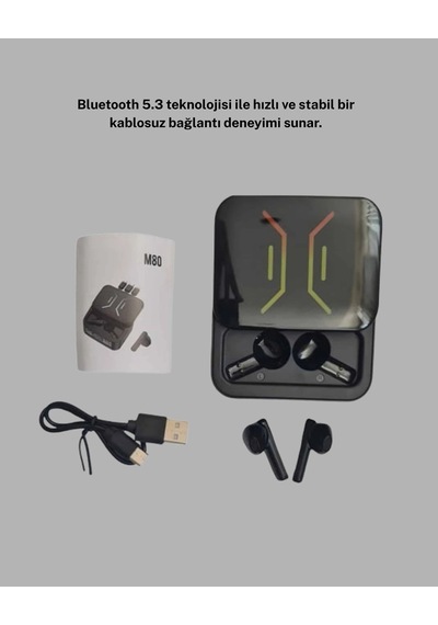 Bluetooth 5.3 Kulaklık Kablolu & Kablosuz Kullanım, 2000 Mah Powerbank, 4 Saat Kesintisiz Müzik Çok Renkli