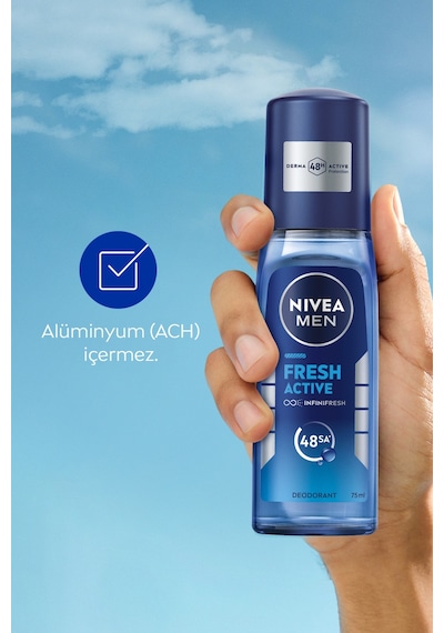 Men Fresh Active Erkek Deodorant Pump Sprey 75 Ml