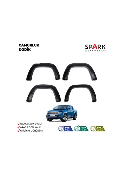 Volkswagen Amarok 2010-2022 Yıl Aralığı Uyumlu Çamurluk Dodik 4 Parça Siyah