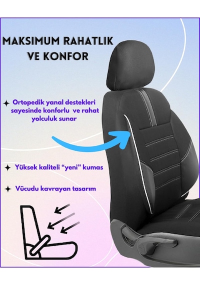 Renault Symbol Araçlara Uyumlu Tam Takım Star B Model Oto Koltuk Kılıfı Genel