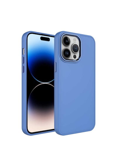 Goocamp Apple iPhone 13 Pro Max Uyumlu Metal Çerçeve Ve Buton Tasarımlı Silikon Luna Kılıf Lavendery Gray