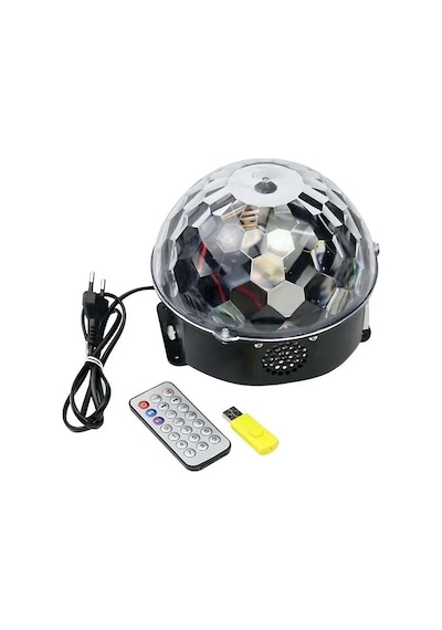 Hubrendy Sh Ledx Gm-0803b Sihirli Led Dönen Disko Topu Hoparlör Kablosuz Usb/mp3/bluetooth Kumandalı