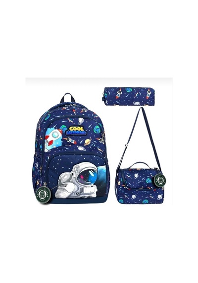 Lilymoon 3'lü Okul Çanta Seti Astronot Desenli Erkek Lacivert