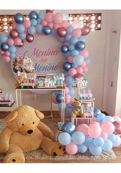 Cinsiyet Belirleme Balon Konsept Krom Pembe Krom Mavi