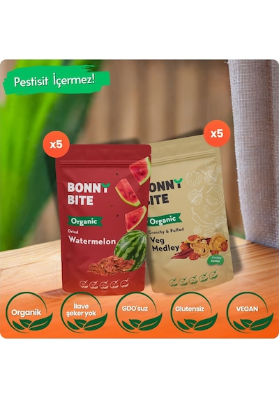 Organik Karpuz & Çıtır Sebze Kapya Biber, Cherry Domates, Soğan 10'lu Paketi Diğer