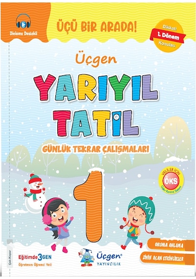 Üçgen 1.sınıf Yarıyıl Tatil Kitabı 1.dönem Konularını Kapsar - Hikaye Seti Hediyeli