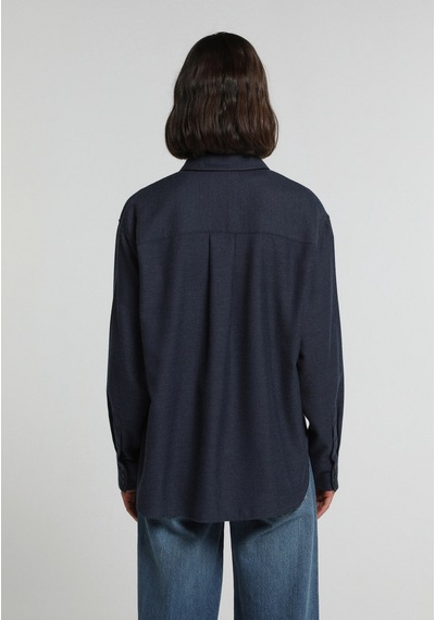 Colin's Colins Boyfriend Fit Shirt Neck Düz Kadın Mavi Uzun Kol Gömlek Cl1082464 Q1.v2 Inv İndigo