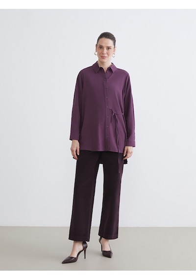 Lcwaıkıkı Classic Bordo Standart Fit Kadife Kadın Pantolon