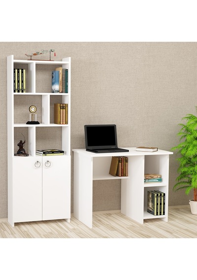 Kalenderdekor1 Kalender Dekor Avel Mayra 90 Cm Çalışma Masası Takımı Avm01 Beyaz