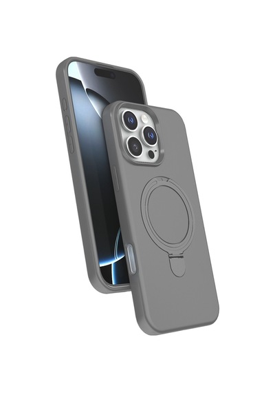 Apple iPhone Uyumlu 16 Pro Max Regal Magsafe Standlı Kapak - Titan Gri Bz8683140892418