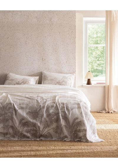 Madame Coco Aruba King Size %100 Pamuk Karde Baskılı Pike Takımı - Bej 8684427310410 Çok Renkli