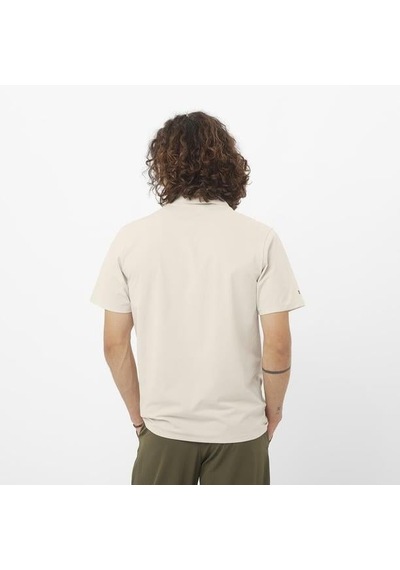 Salomon Trackline Polo M Erkek T-shirt-29833 Krem