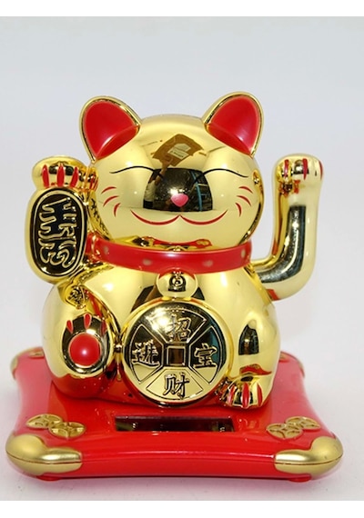 Maneki Neko Feng Shui Bereket Şans Mutluluk Çağıran Şans Kedisi Solar Panelli Hareketli Pati Feng Sh