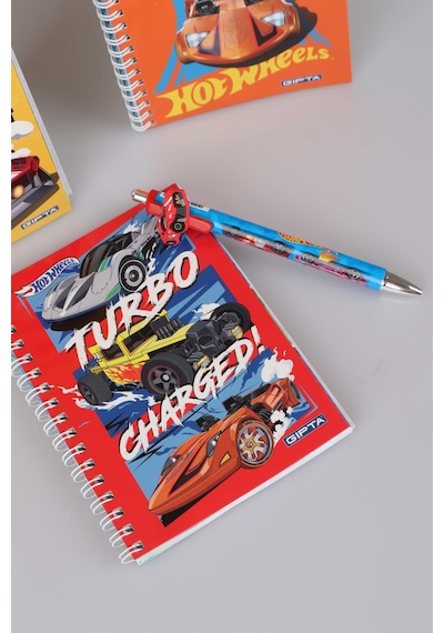 Yeni Sezon Lisanslı Hot Wheels Spırallı A6 Çizgili Not Defteri / Bloknot Ve 0.7 Versatil Uçlu Kalem 2'lisi Ahşap