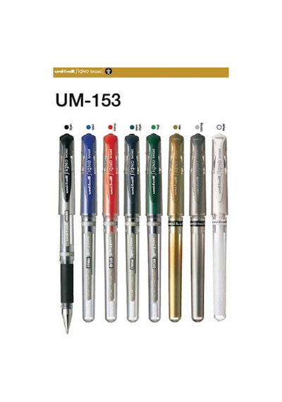 Siyah İmza Kalemi 3 Adet Uniball Signo Broad1.0 Mm Roller Pilot Kalem Um-153 Roller Uçlu Likit Mürekkepli Pilot Kalem Siyah