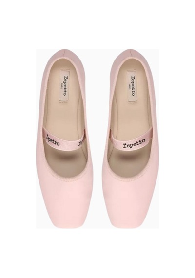Repetto Lisbeth Deri, Kare Burunlu, Logolu Şık Parisian Tasarım Babet Pembe