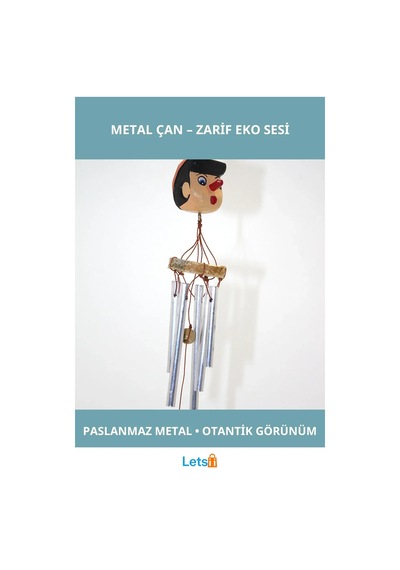Estetik Tasarımlı Paslanmaz Metal Bahçe Çanı No 2 1 Adet