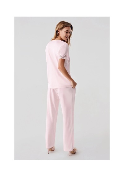Angbutik Freshness 322 Kadın Sabahlıklı Pijama Takımı PEMBE
