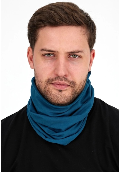 Butikgiz Erkek 4 Fonksiyonlu Koruyucu Pamuklu, Esnek, Terletmez, Bandana, Boyunluk, Maske - Tek Ebat / Mavi Mavi