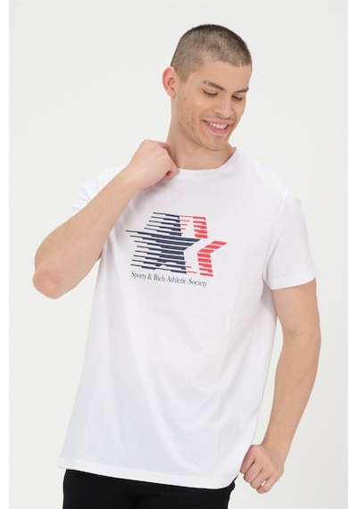 Rich Erkek Basic T-shirt %100 Pamuk Tişört Beyaz