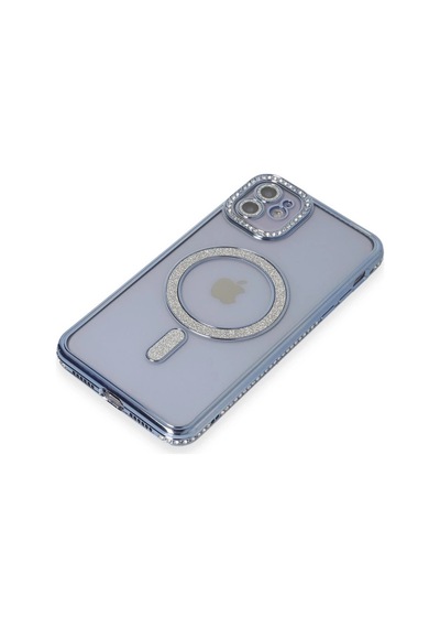 Mey İthalat Apple iPhone Uyumlu 11 - Kılıf Joke Simli Magneticsafe - Kılıf - Mavi Diğer
