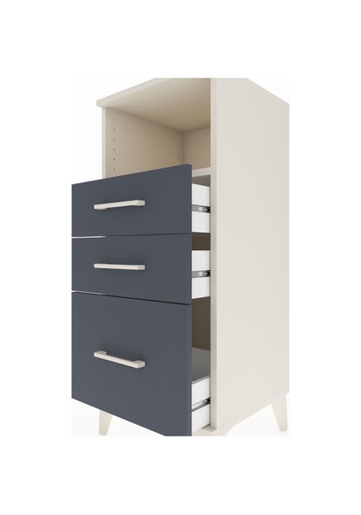 Hyperion Komodin Tek Raflı 3 Çekmeceli 44x44x106 Aytaşı-antrasit Aytaşı