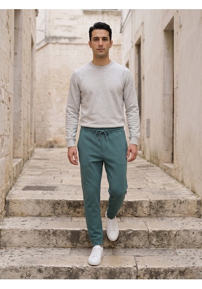 Maccali Erkek Yeşil Double Face Jogger Eşofman Altı