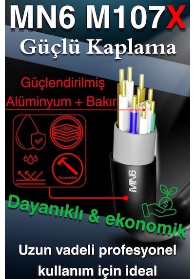 MN6 M107X CAT6 Dış Mekan Ethernet Kablosu 305 M UV Korumalı 23AWG 0.57 MM PE+PVC Çift Katmanlı Dış Kılıf LAN Kablosu